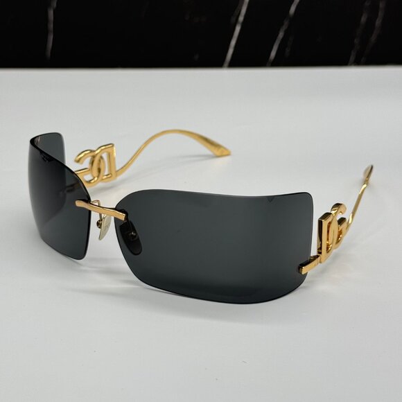 NEW DOLCE&GABBANA DG2319 02/87 GOLD/BLACK SUNGLASSES DG2319 0287 EYEWEAR - Picture 1 of 12